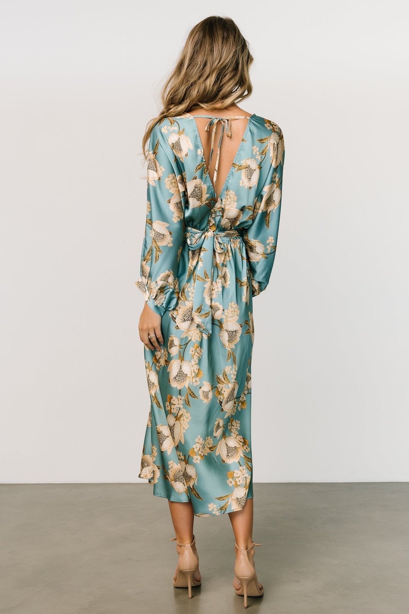 Joni Satin Midi Dress | Baltic Born Blue Multi