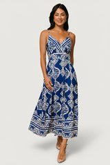 Delia Midi Dress | Baltic Born Blue Print