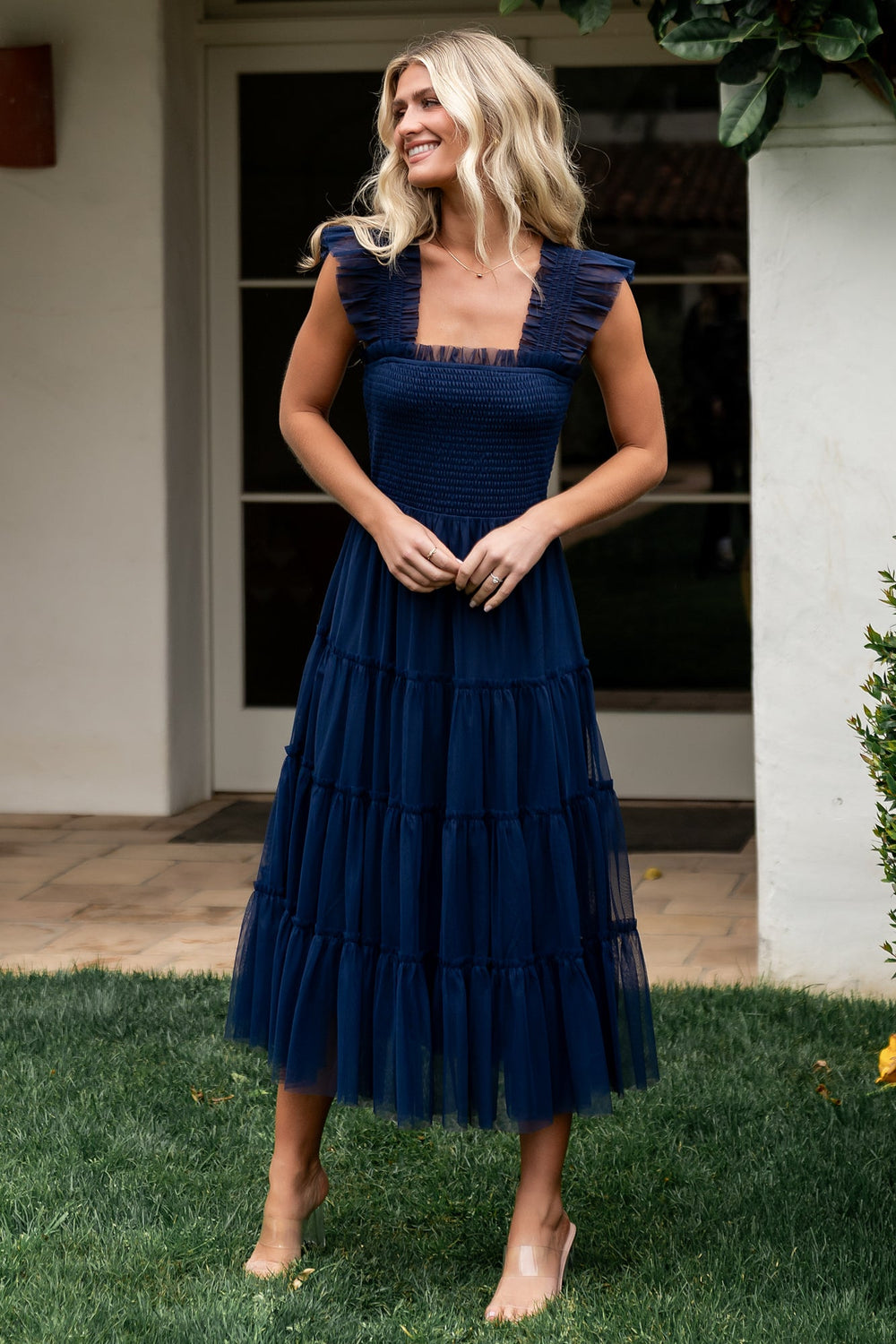 Emma Smocked Tulle Dress | Baltic Born Navy