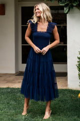 Emma Smocked Tulle Dress | Baltic Born Navy