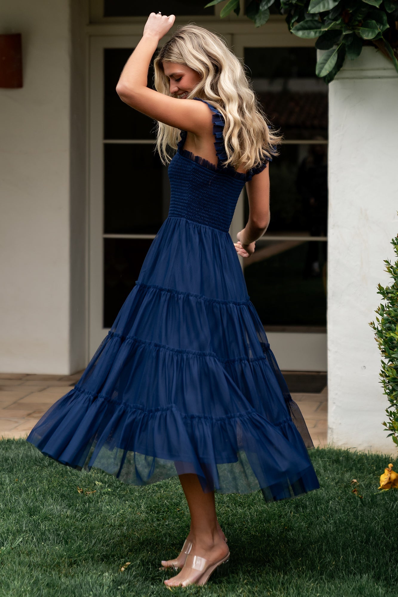 Emma Smocked Tulle Dress | Baltic Born Navy
