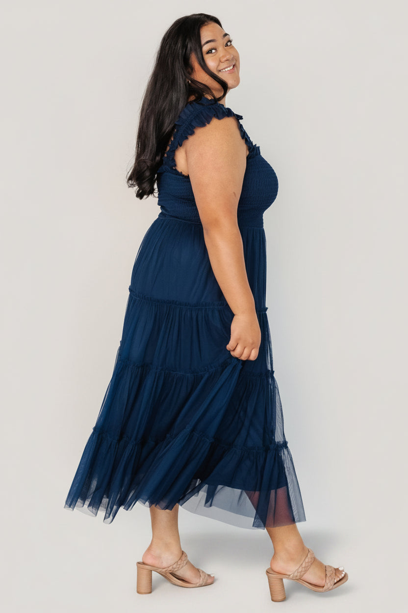 Emma Smocked Tulle Dress | Baltic Born Navy