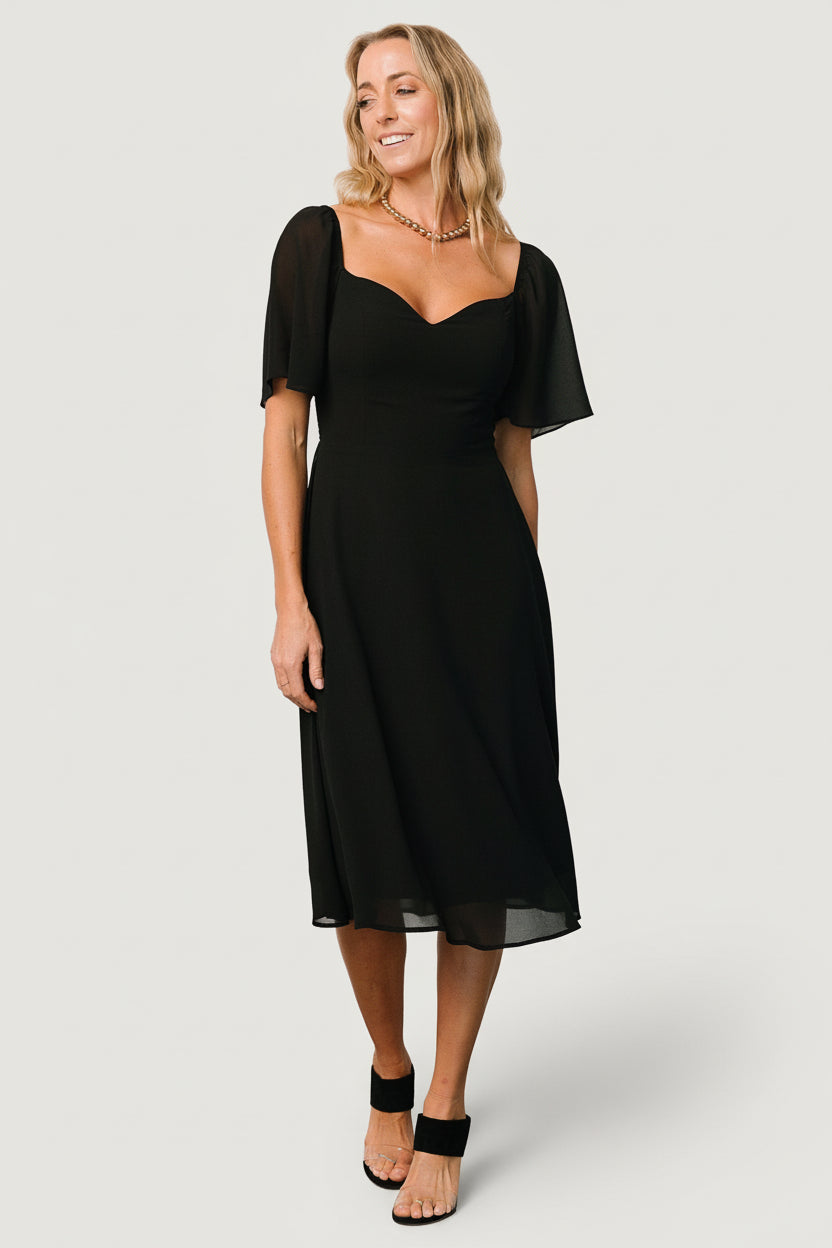 Colette Sweetheart Midi Dress | Baltic Born Black