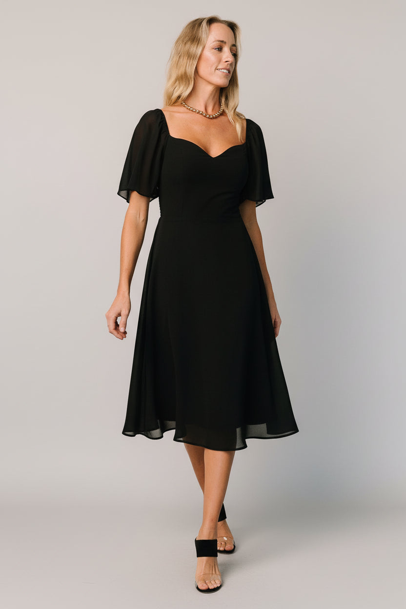 Colette Sweetheart Midi Dress | Baltic Born Black