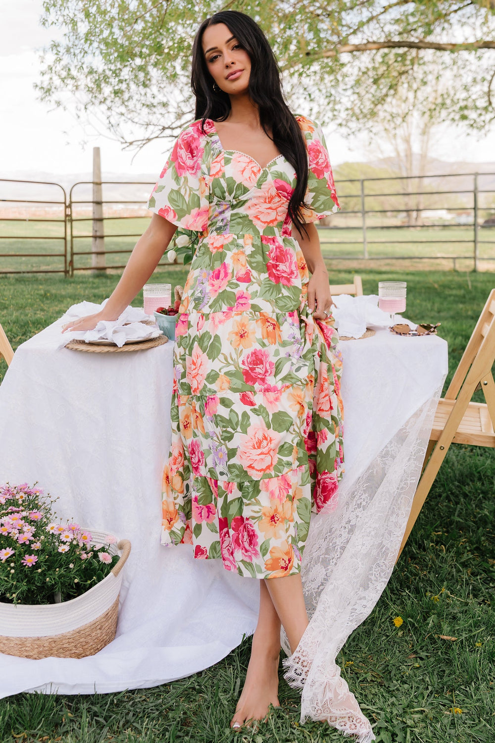 Paislee Midi Dress | Baltic Born Multi Floral
