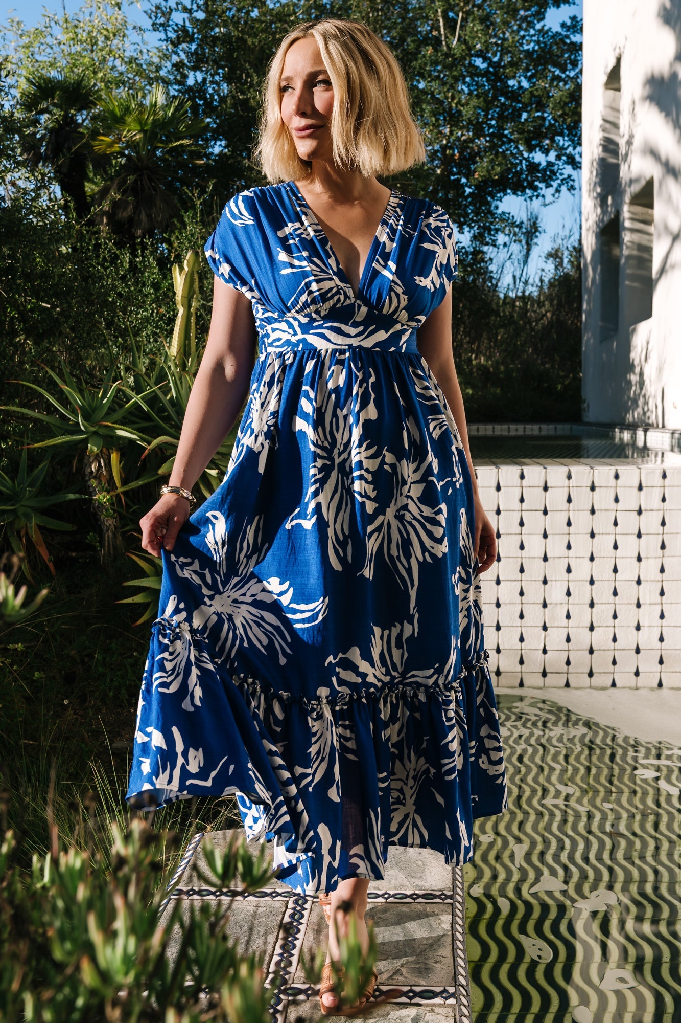 Rosa Midi Dress | Baltic Born Cobalt Print