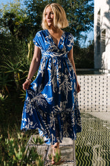 Rosa Midi Dress | Baltic Born Cobalt Print