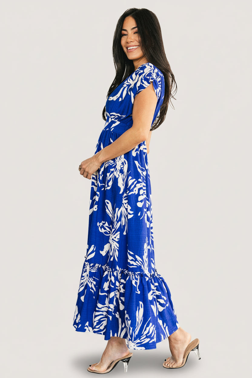 Rosa Midi Dress | Baltic Born Cobalt Print