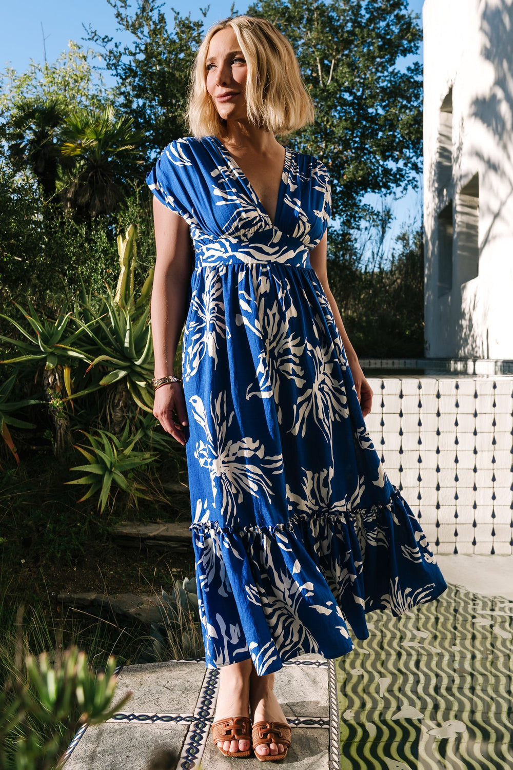 Rosa Midi Dress | Baltic Born Cobalt Print