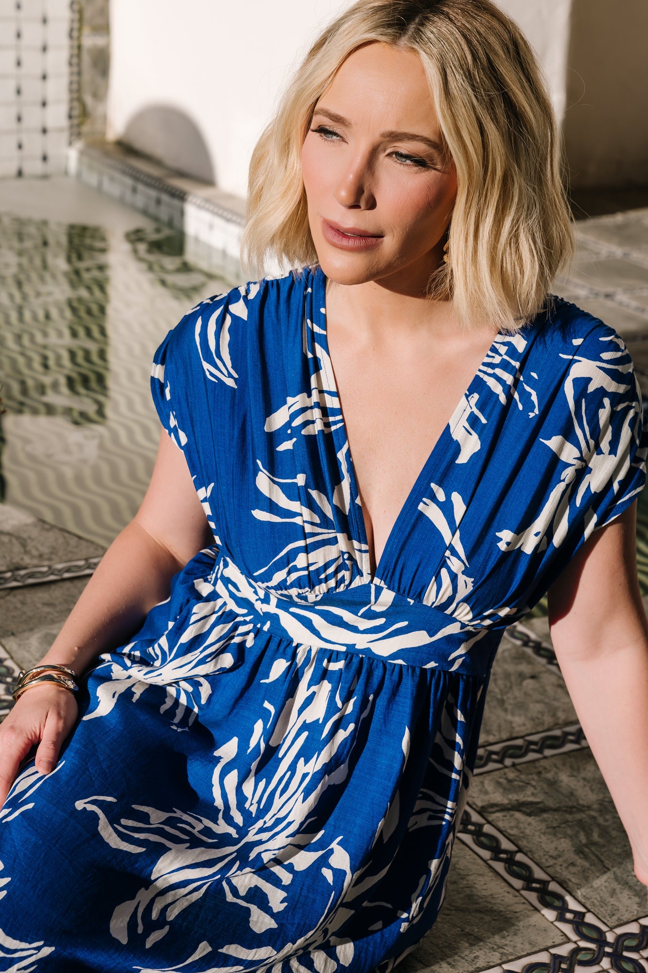 Rosa Midi Dress | Baltic Born Cobalt Print