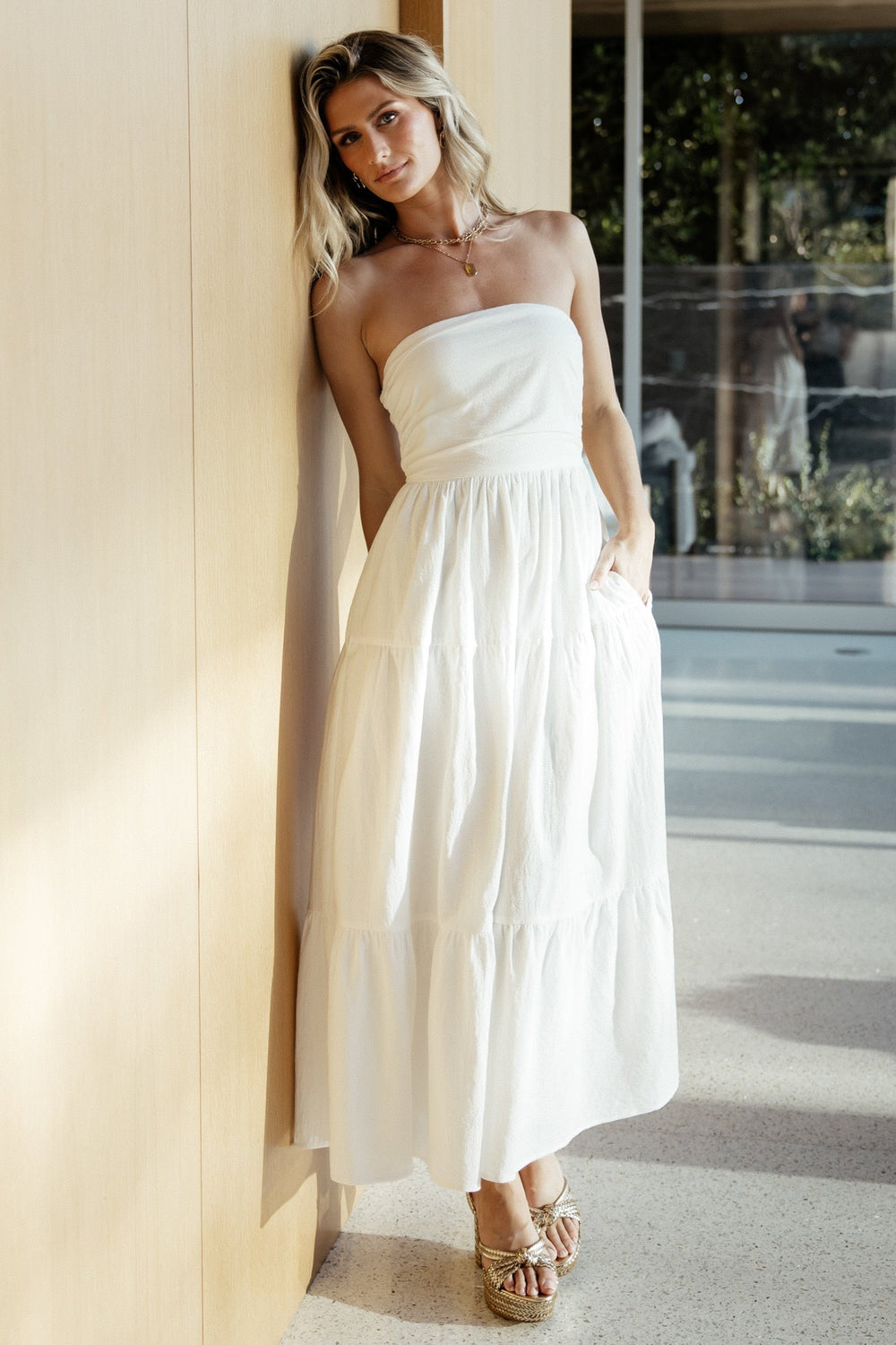 Delray Strapless Dress | Baltic Born Off White