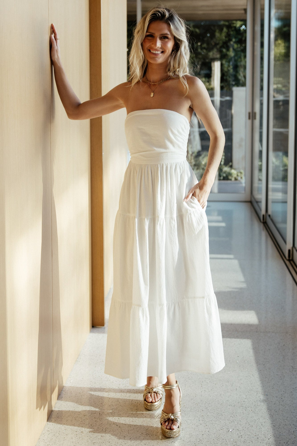 Delray Strapless Dress | Baltic Born Off White