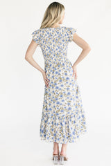 Tilly Smocked Dress | Baltic Born Ivory + Blue Floral