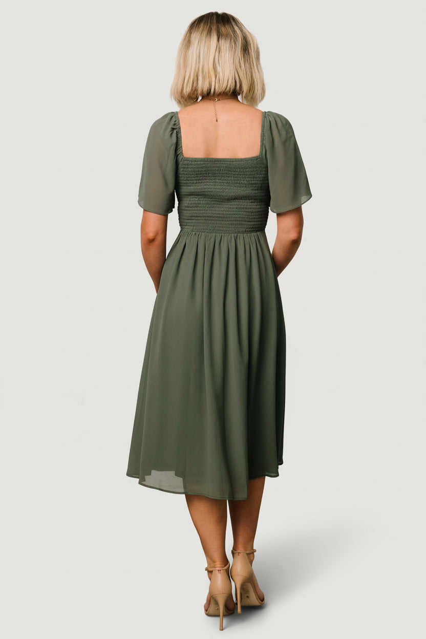 Colette Sweetheart Midi Dress | Baltic Born Dark Sage