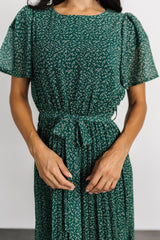 Prim Pleated Dress | Baltic Born Green Print