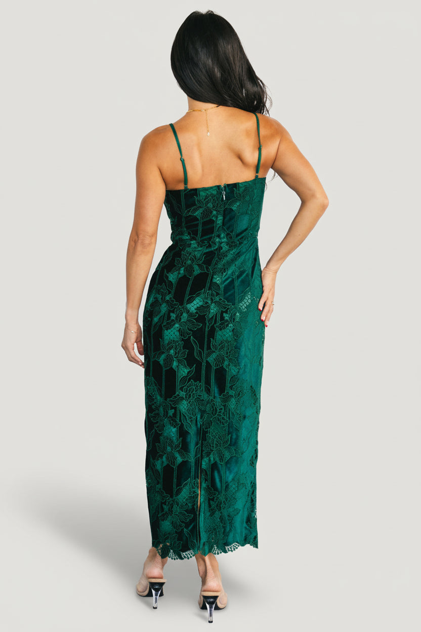 Nadia Lace Midi Dress | Baltic Born Emerald