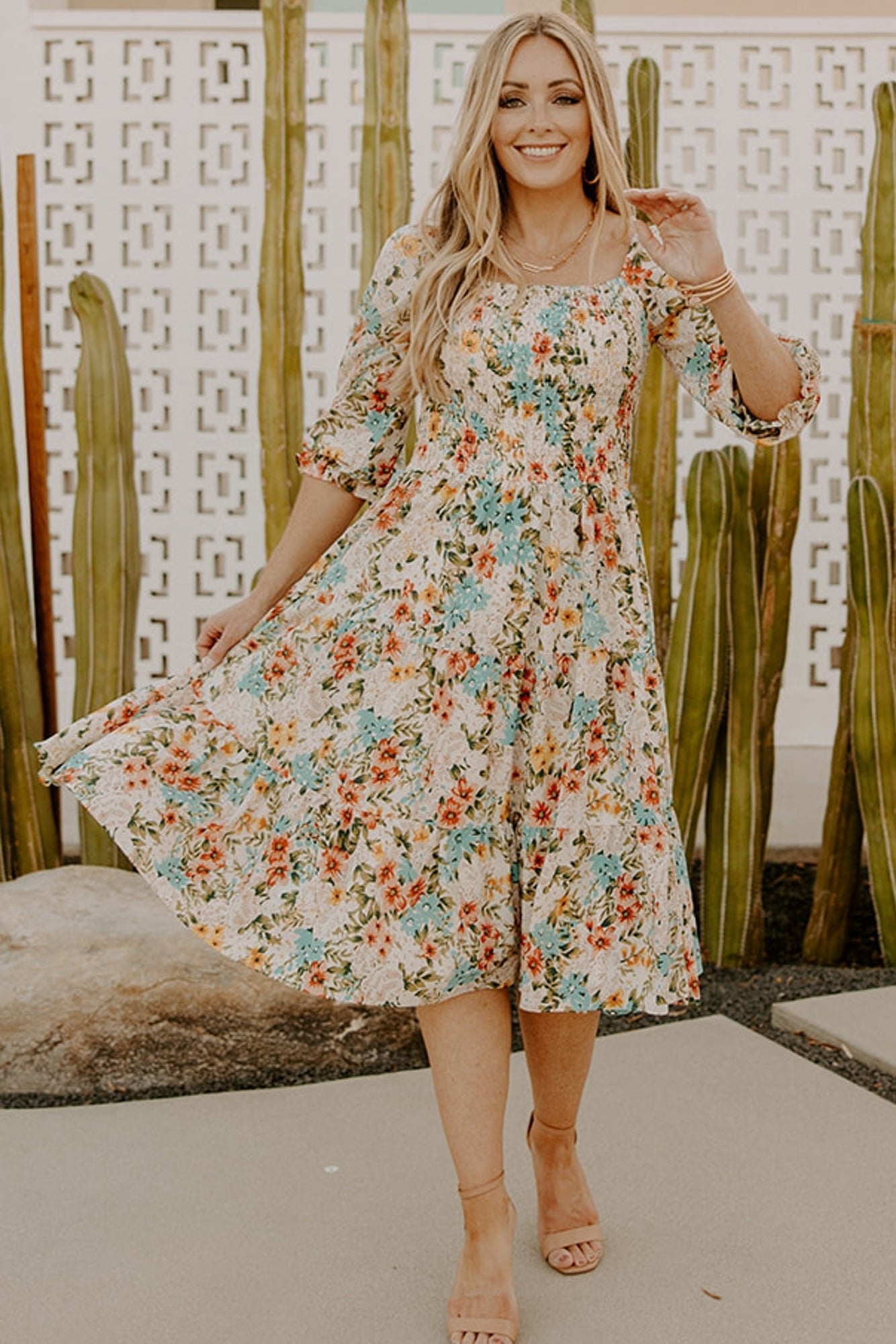 Marta Smocked Midi Dress | Baltic Born Summer Floral