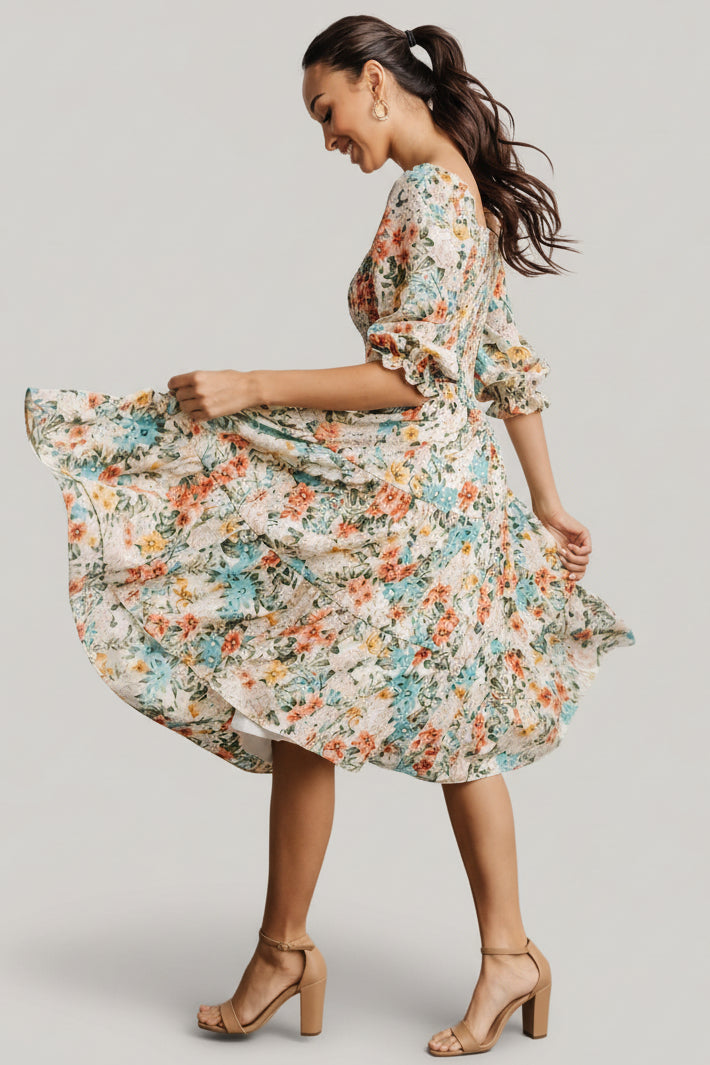 Marta Smocked Midi Dress | Baltic Born Summer Floral