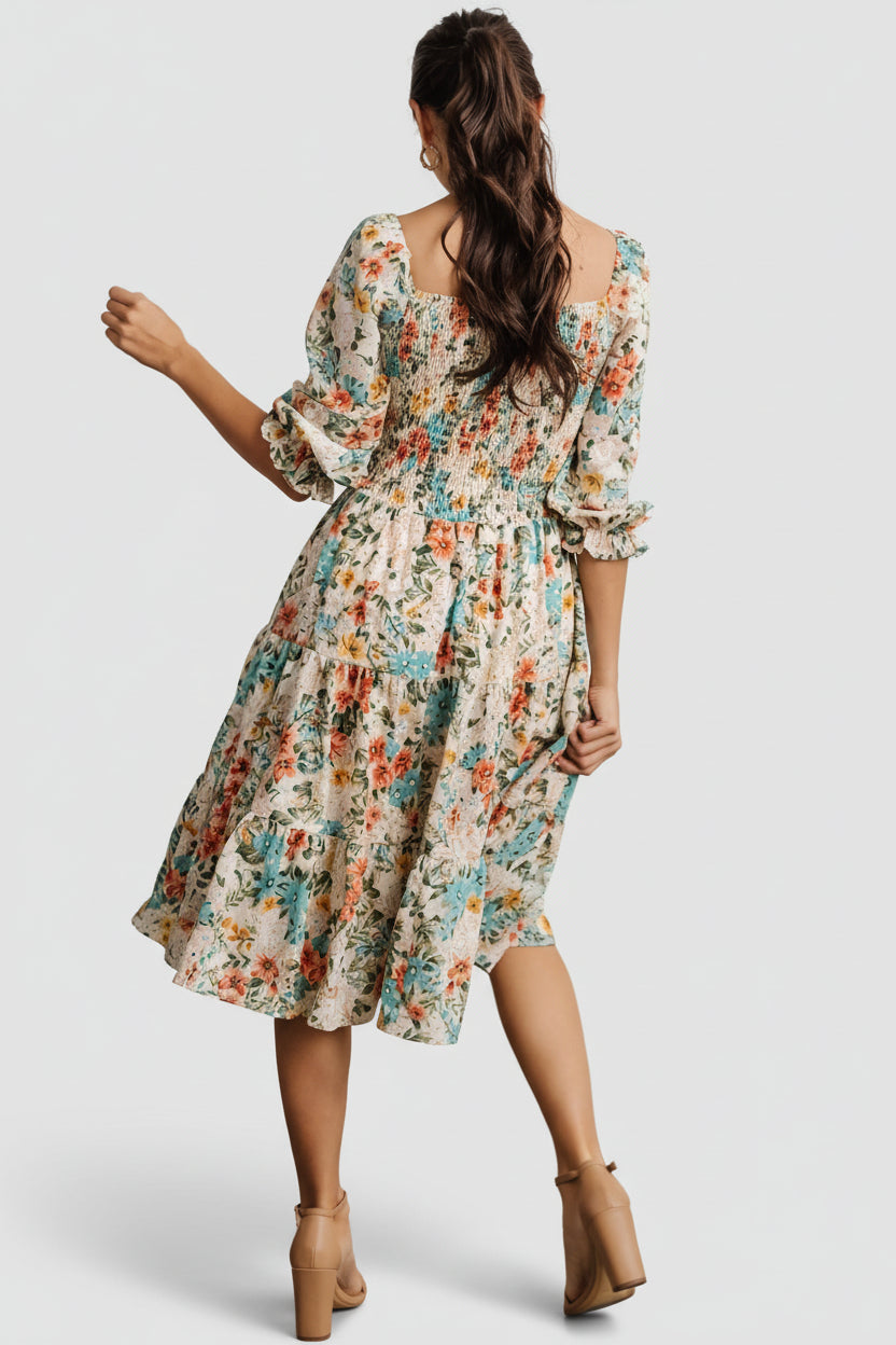 Marta Smocked Midi Dress | Baltic Born Summer Floral