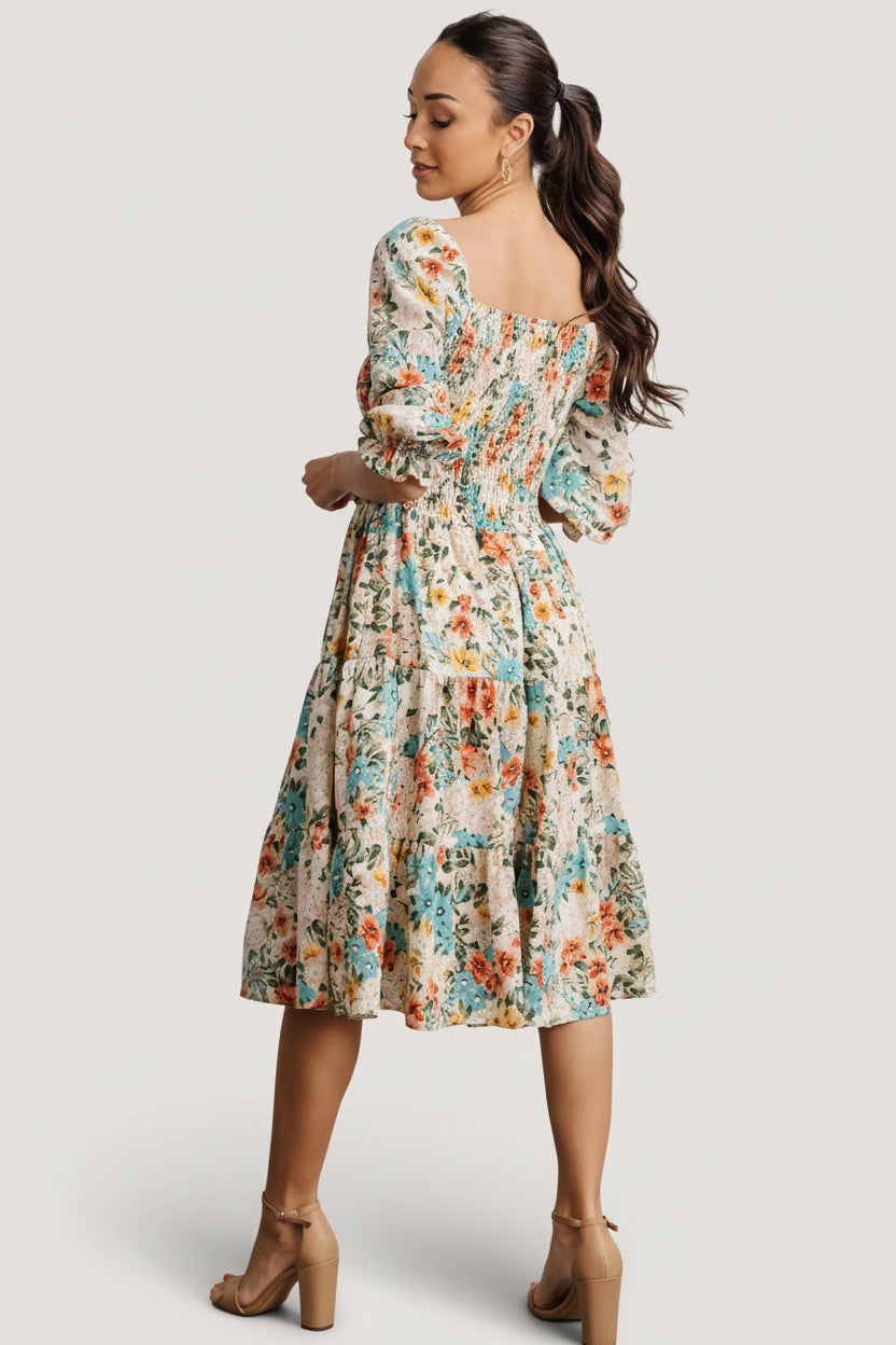 Marta Smocked Midi Dress | Baltic Born Summer Floral
