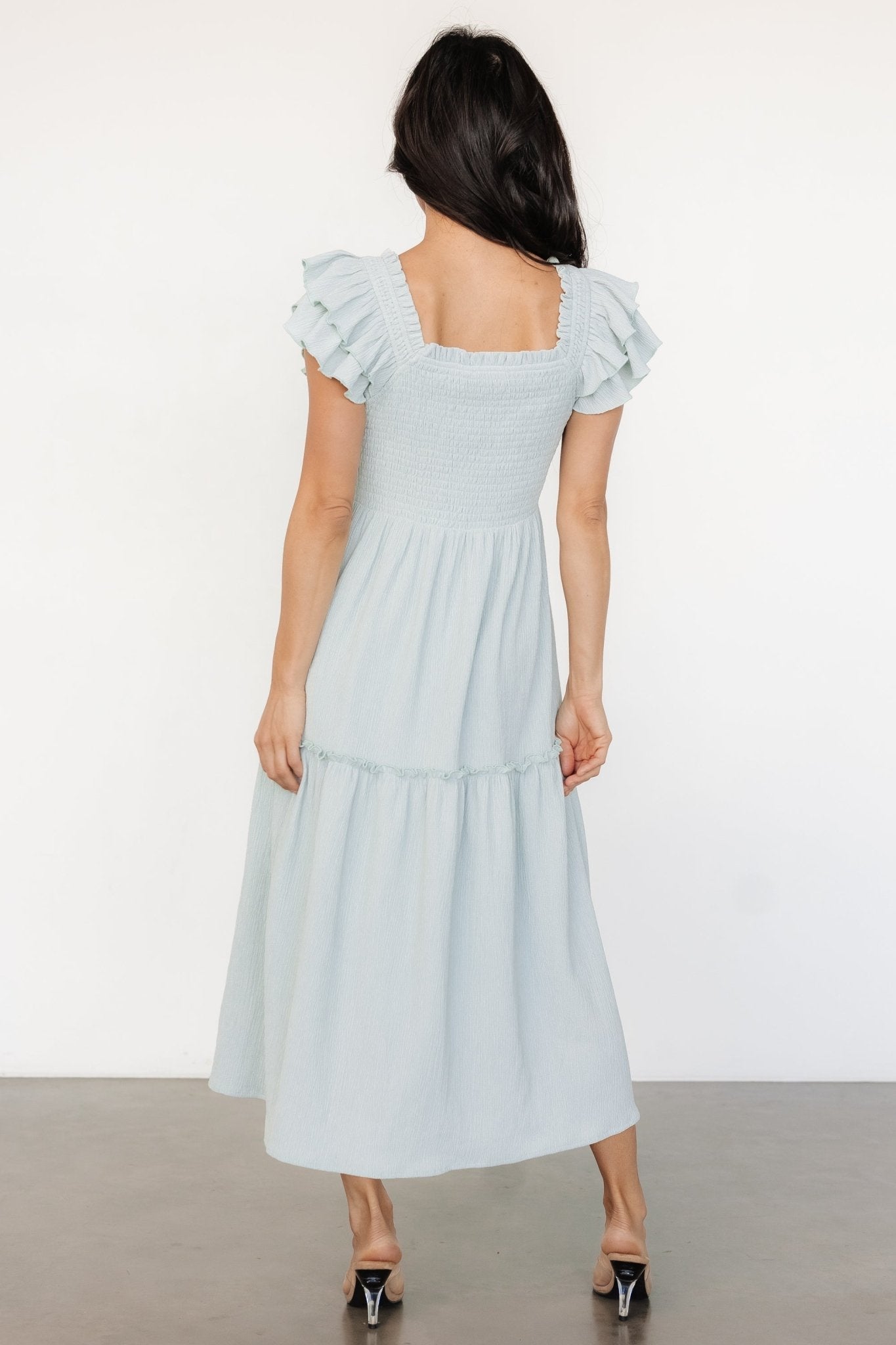 Jacie Smocked Midi Dress | Baltic Born Light Blue