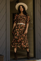 Fabian Jacquard Midi Dress | Baltic Born Olive Floral