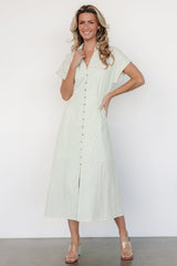 Larah Button Dress | Baltic Born Sage Stripe