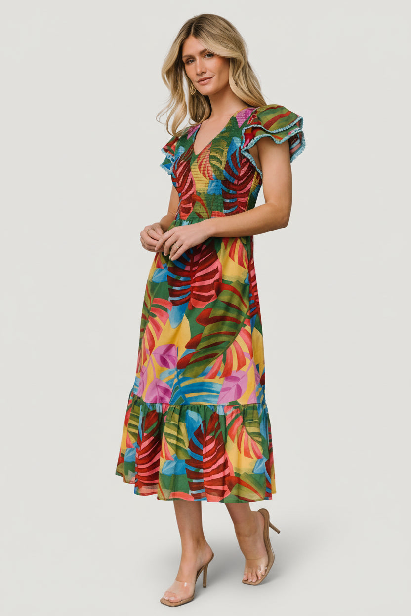 Marielle Smocked Midi Dress | Baltic Born Multi Print