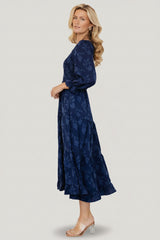 Aubrey Smocked Midi Dress | Baltic Born Navy Floral