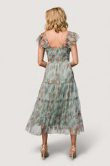 Clementine Tulle Midi Dress | Baltic Born Sage Multi Floral