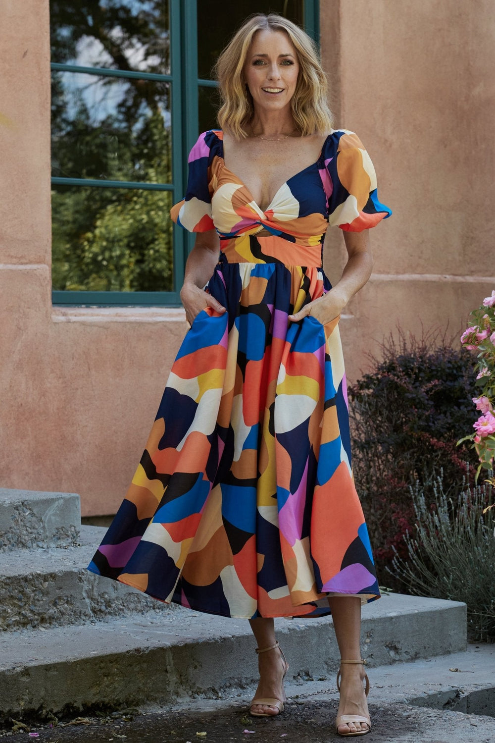 Lola Midi Dress | Baltic Born Rust + Navy Multi