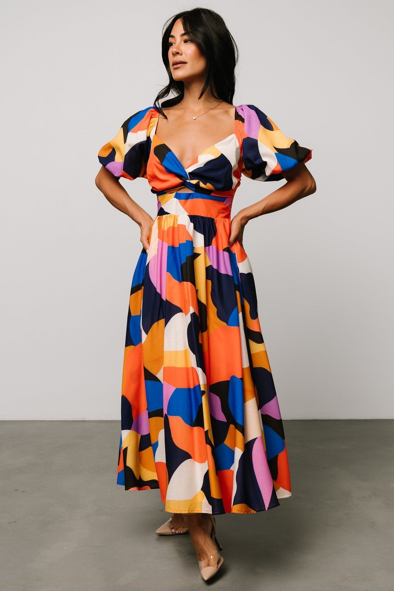 Lola Midi Dress | Baltic Born Rust + Navy Multi