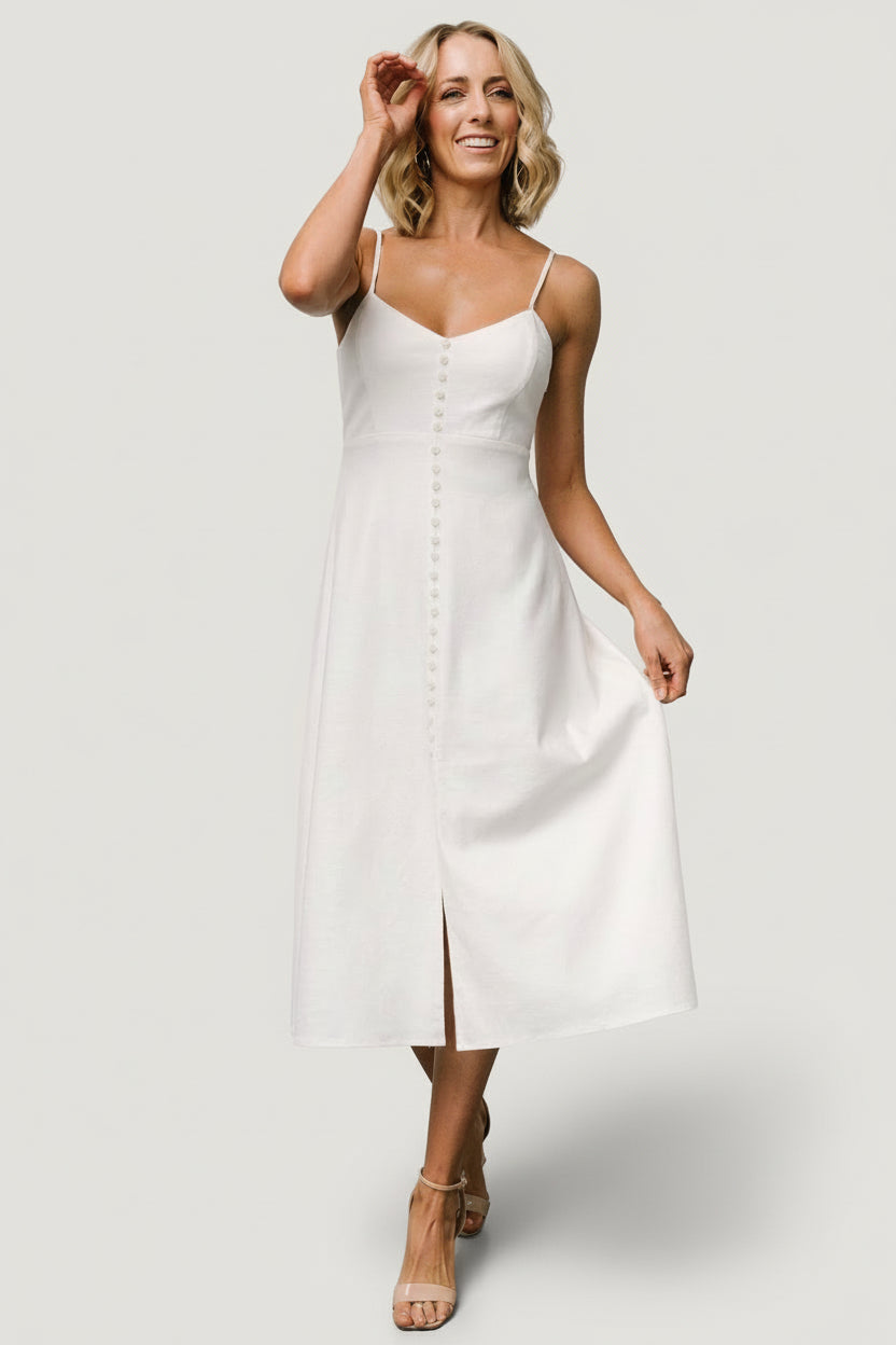 Laya Button Front Dress | Baltic Born Ivory