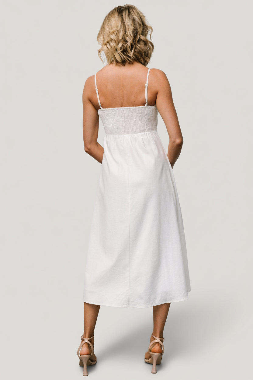 Laya Button Front Dress | Baltic Born Ivory