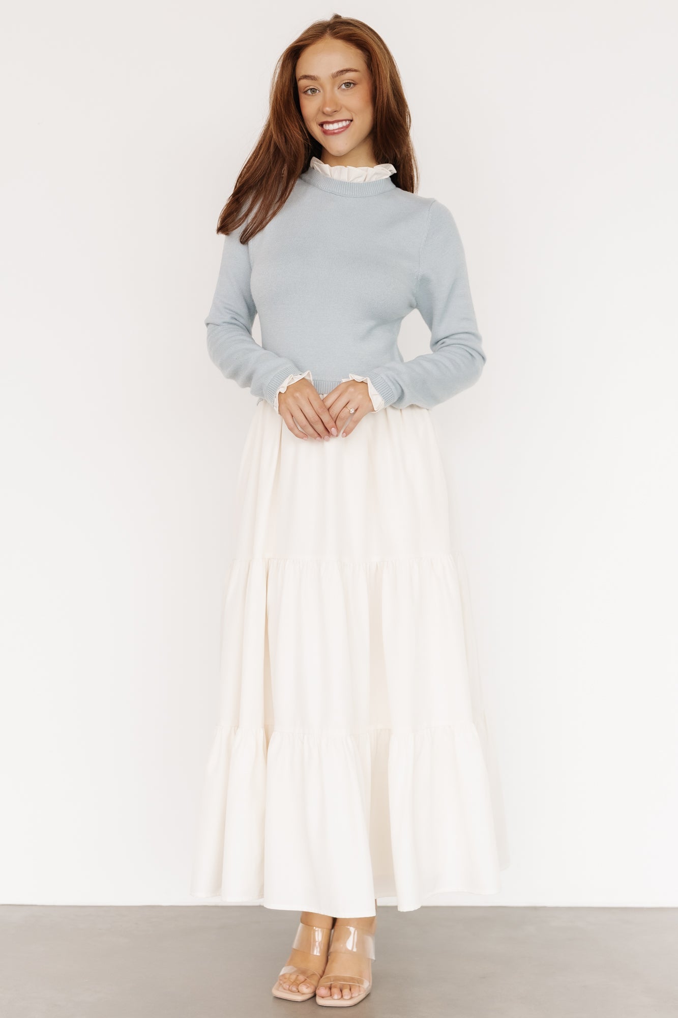 Sophie Sweater Dress | Baltic Born Light Blue + Ivory