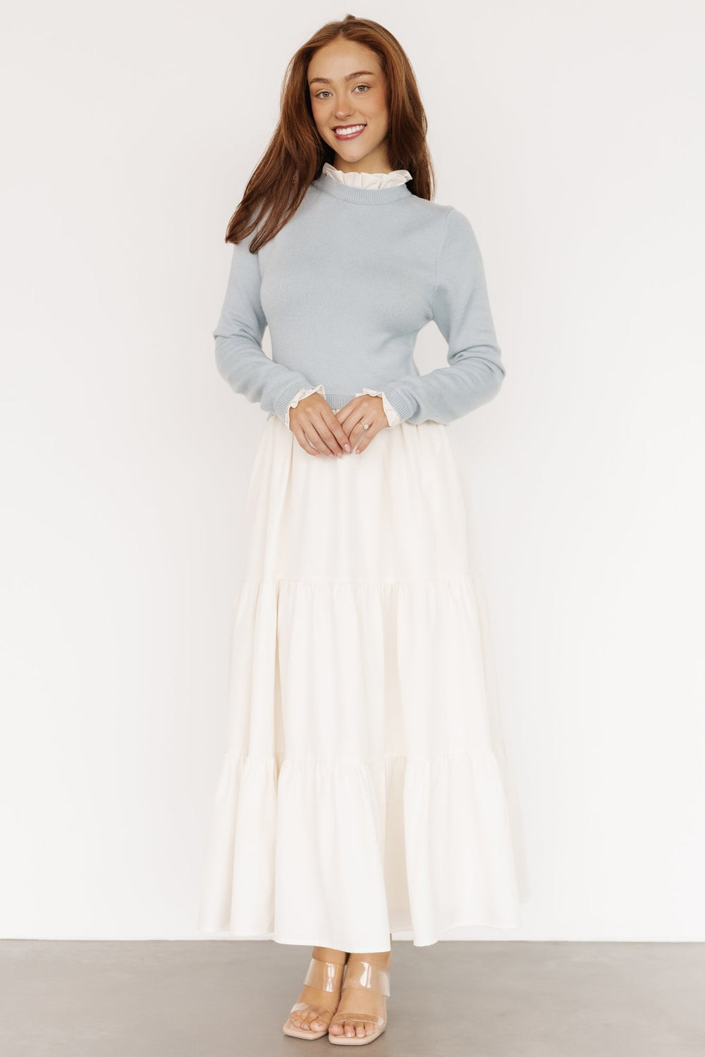 Sophie Sweater Dress | Baltic Born Light Blue + Ivory