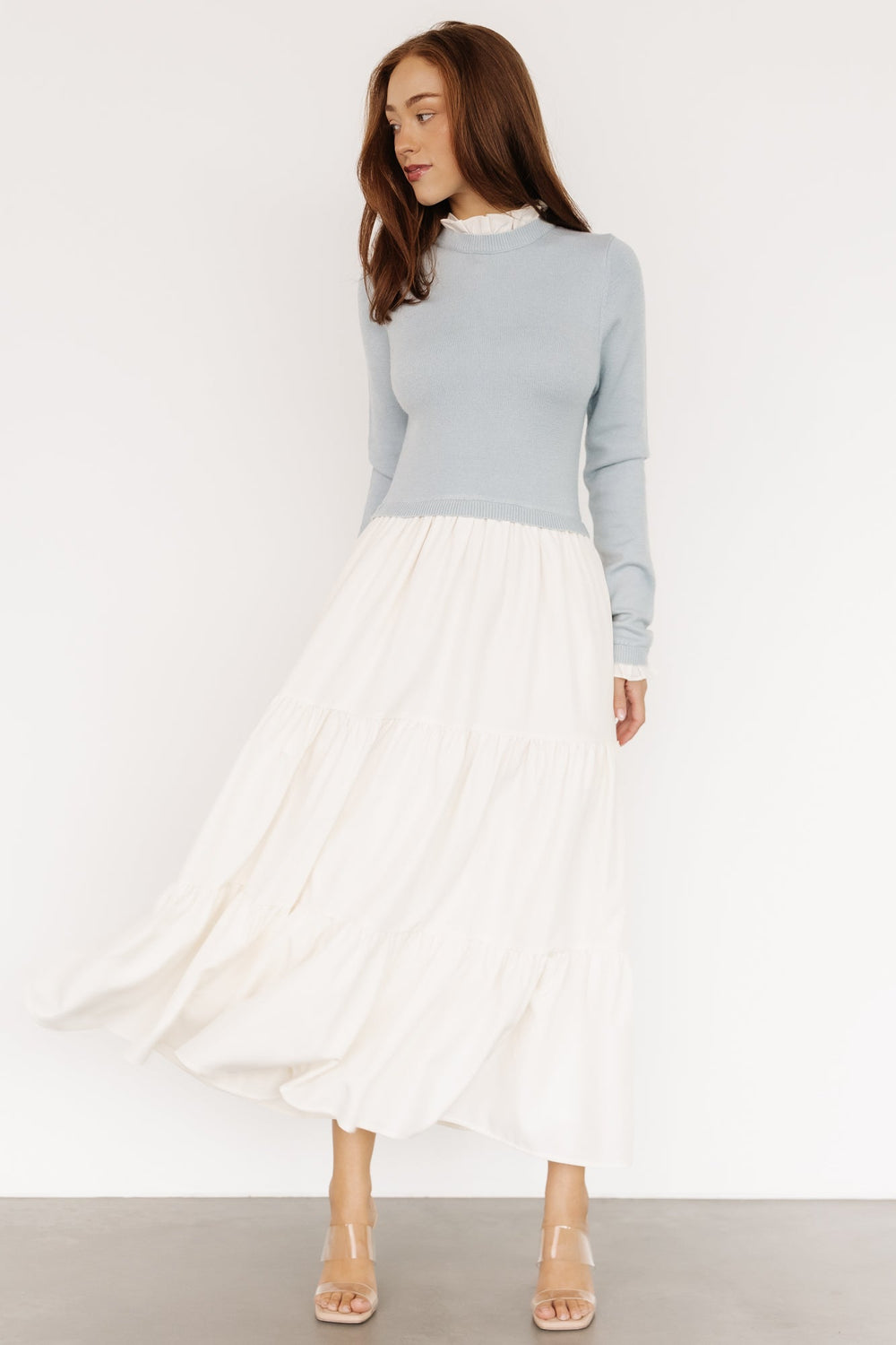 Sophie Sweater Dress | Baltic Born Light Blue + Ivory