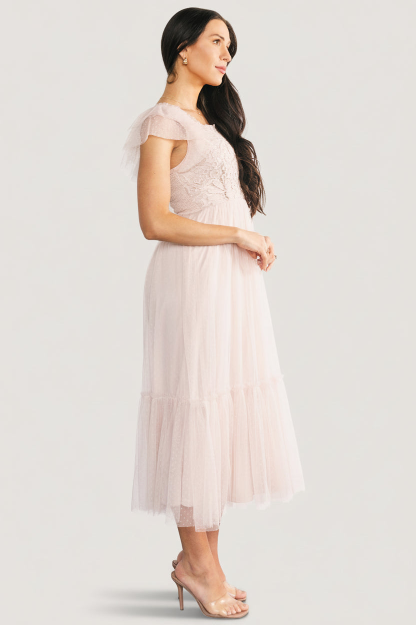 Elowyn Lace Top Midi Dress | Baltic Born Natural
