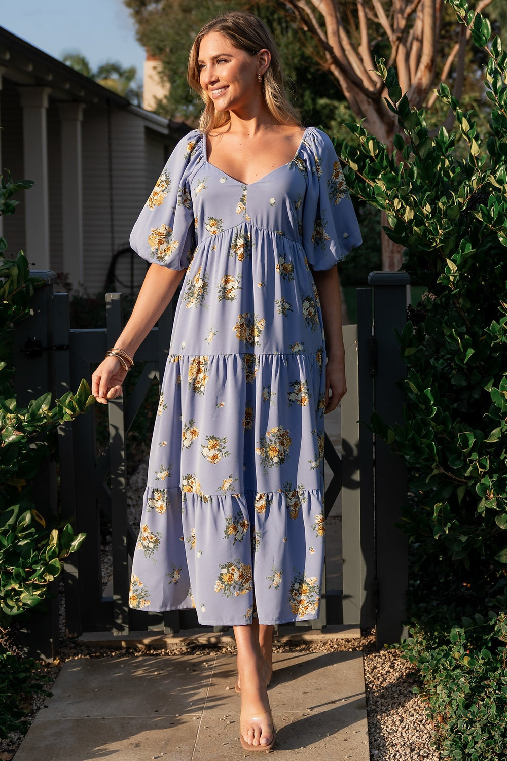 Judith Dress | Baltic Born Blue + Golden Floral