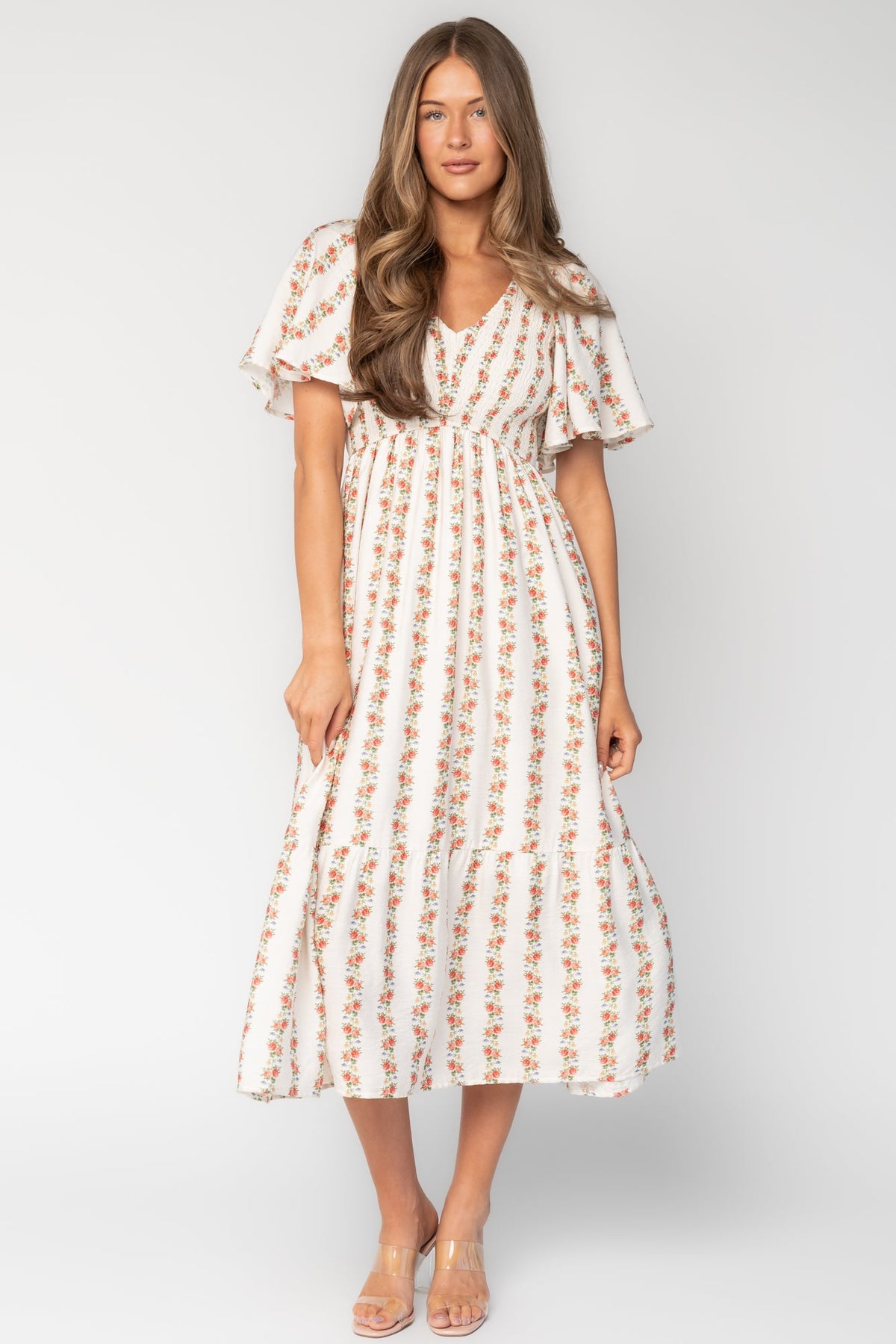 Turner Smocked Midi Dress | Baltic Born Cream Multi