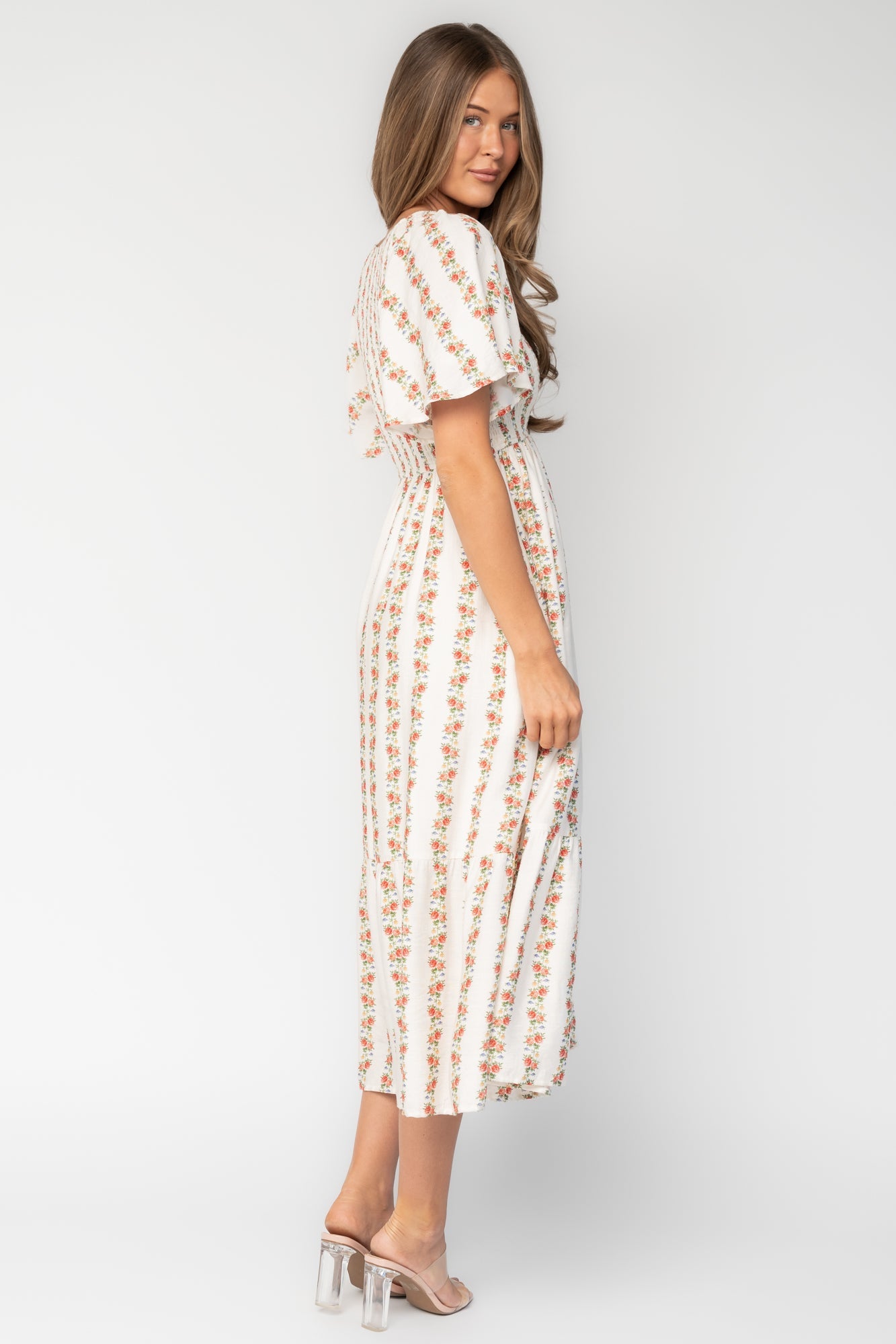 Turner Smocked Midi Dress | Baltic Born Cream Multi