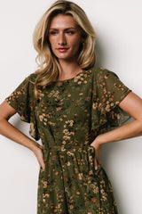 Laurel Midi Dress | Baltic Born Olive Floral