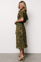 Laurel Midi Dress | Baltic Born Olive Floral