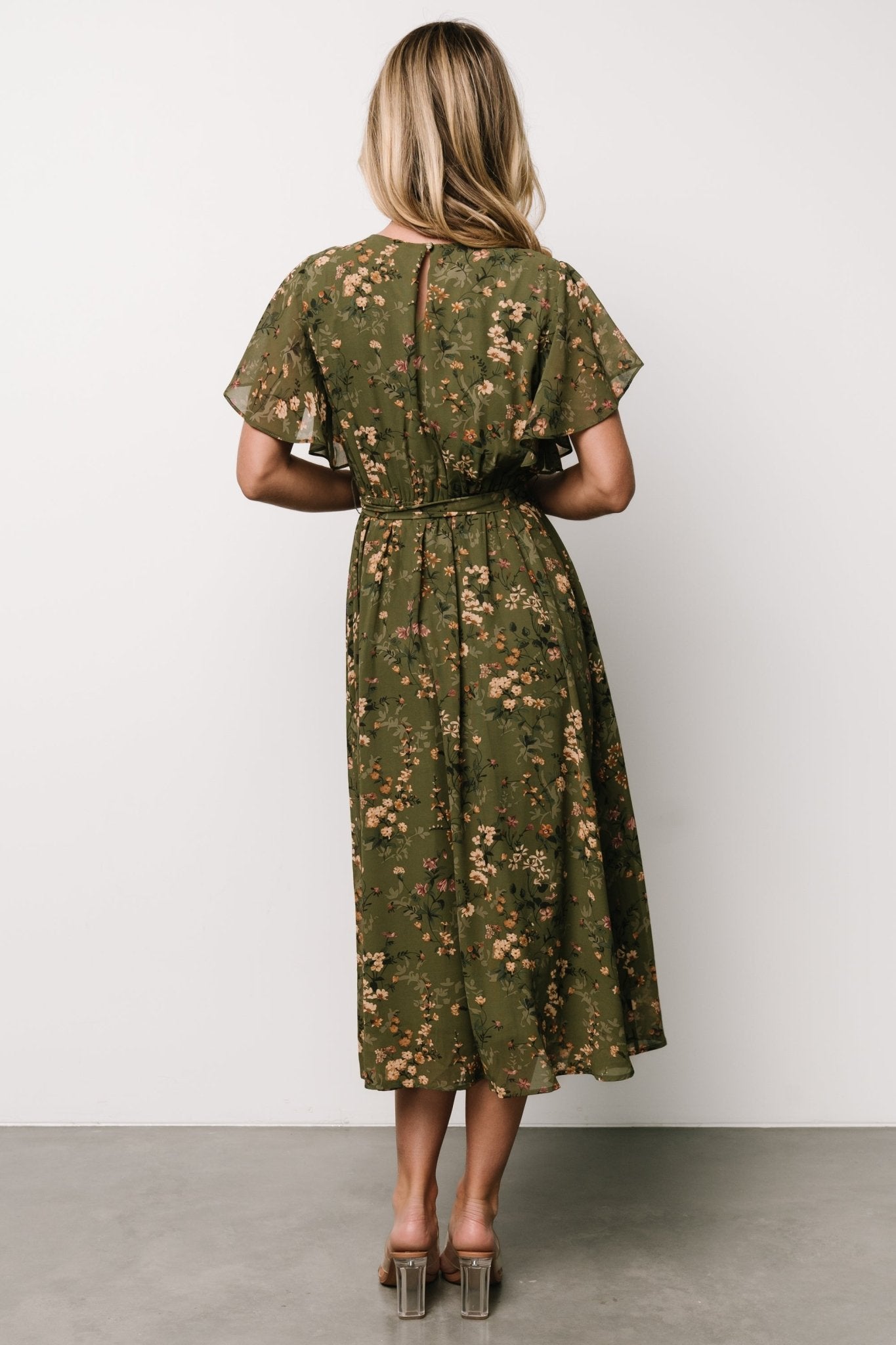 Laurel Midi Dress | Baltic Born Olive Floral