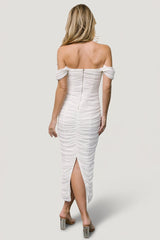 Alessandra Mesh Midi Dress | Baltic Born Off White