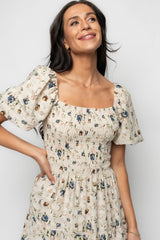 Mattea Smocked Midi Dress | Baltic Born Beige Floral