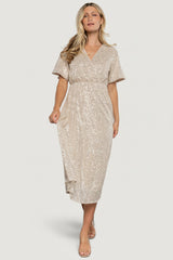 Mayfair Sequin Midi Dress | Baltic Born Champagne