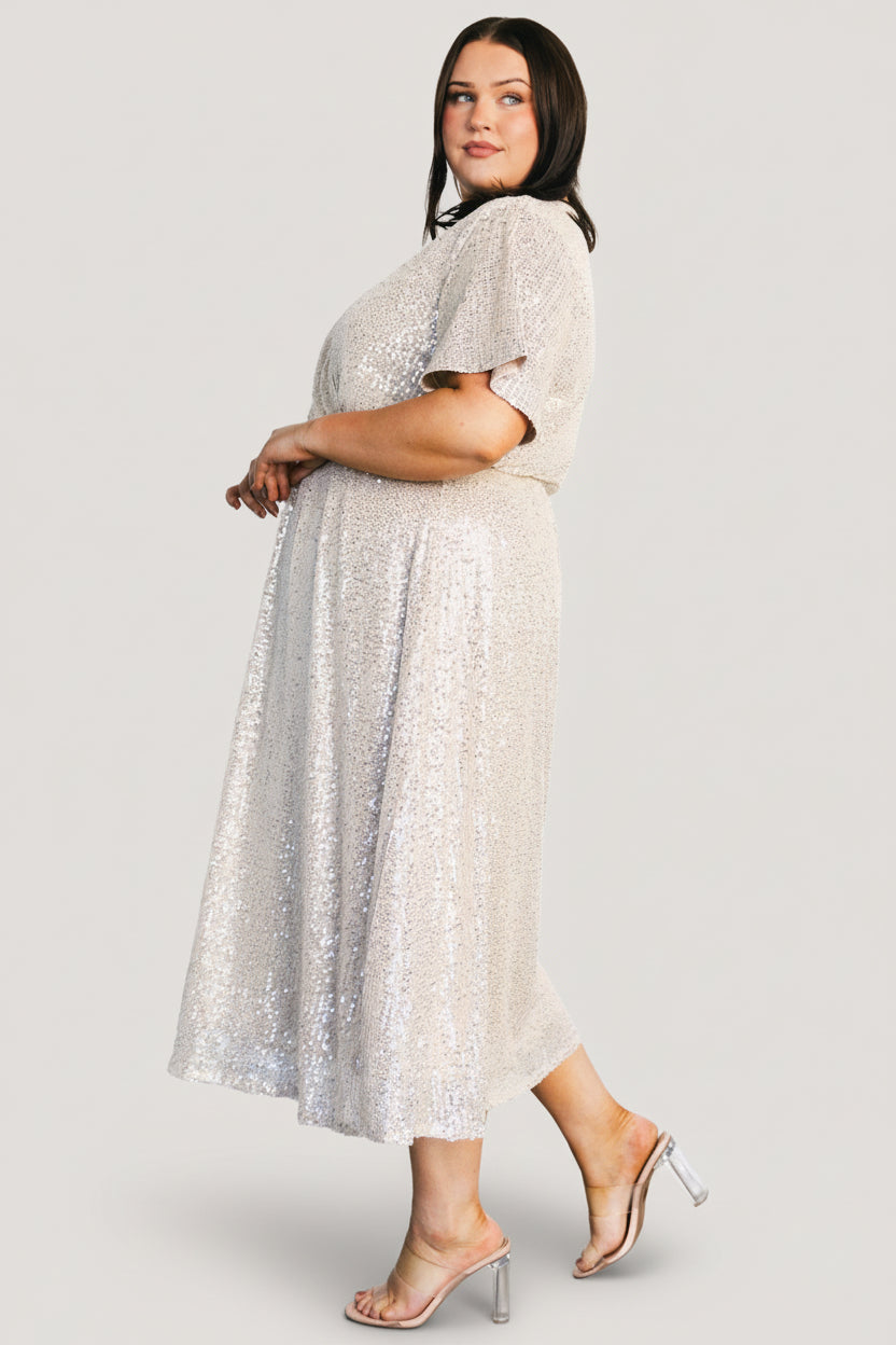 Mayfair Sequin Midi Dress | Baltic Born Champagne