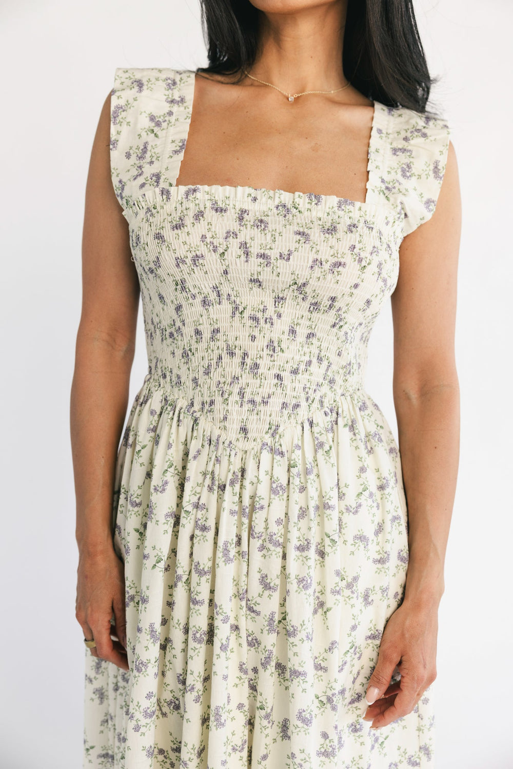 Fawn Midi Dress | Baltic Born Cream + Lavender Floral