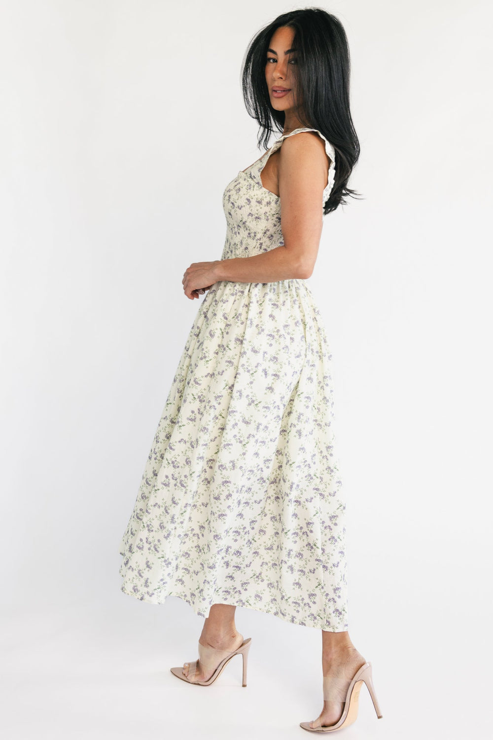 Fawn Midi Dress | Baltic Born Cream + Lavender Floral